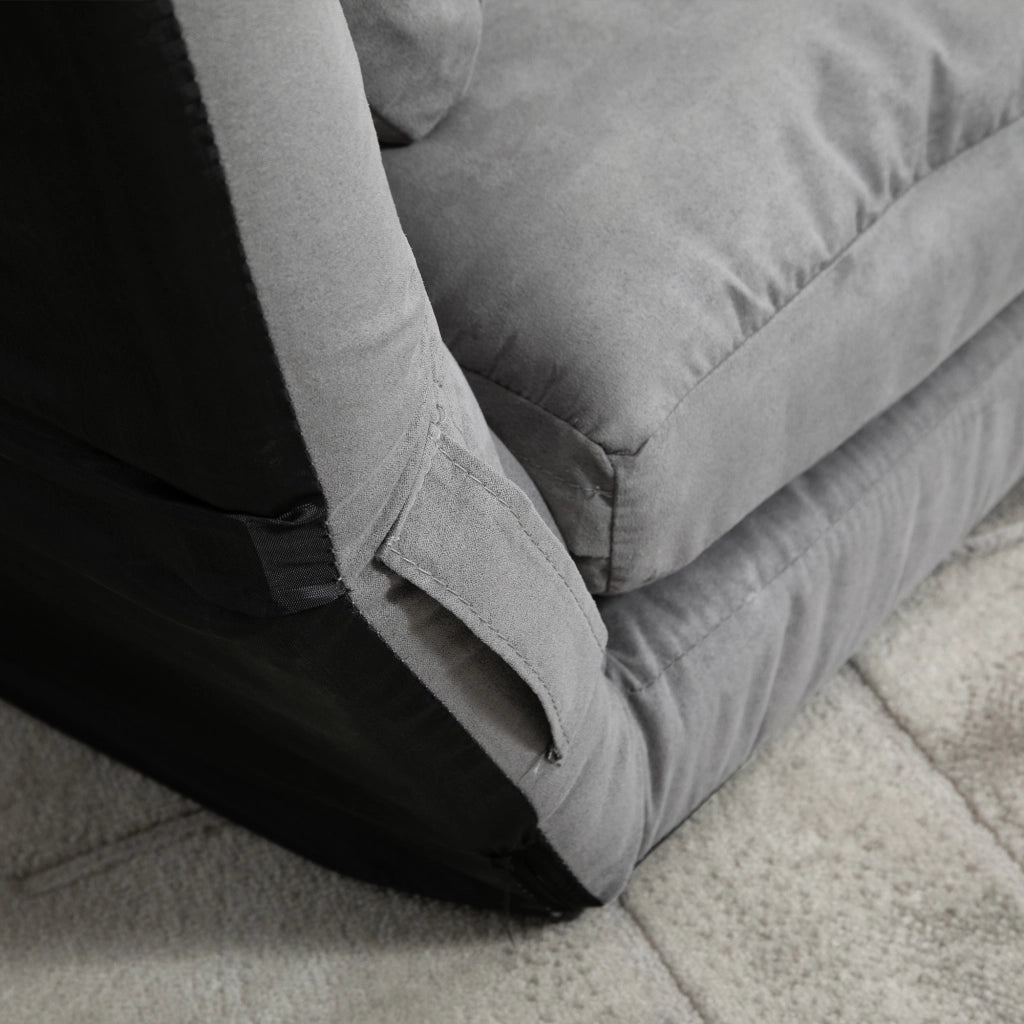 Divano 2 Posti con Schienale Reclinabile ¨C zephmum ¨C Grigio Chiaro 130x73x60 cm