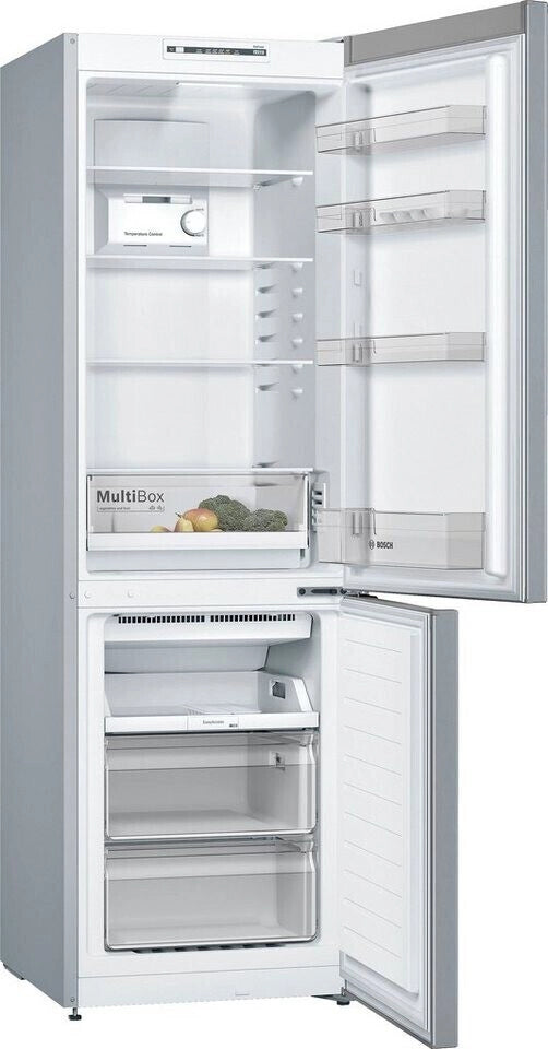 Bosch serie 2 kgn36nlea frigorifero combinato da libera installazione 186 x 60 cm metal look classe e