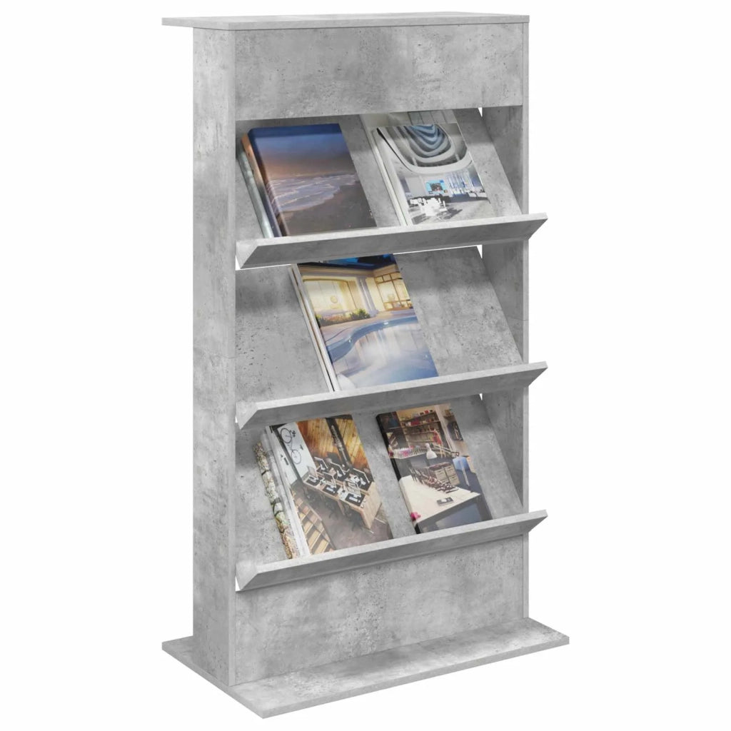 Scaffale per riviste Grigio cemento 70 x 41 x 126 cm CFW1427242