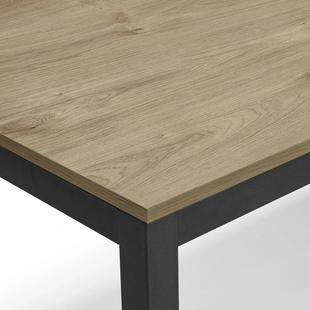 Tavolo da pranzo allungabile Noce Nodato 160x85 modello GIOTTO MADE IN ITALY con 2 allunghe laterali da 40 cm per sala da pranzo, cucina e soggiorno, design moderno