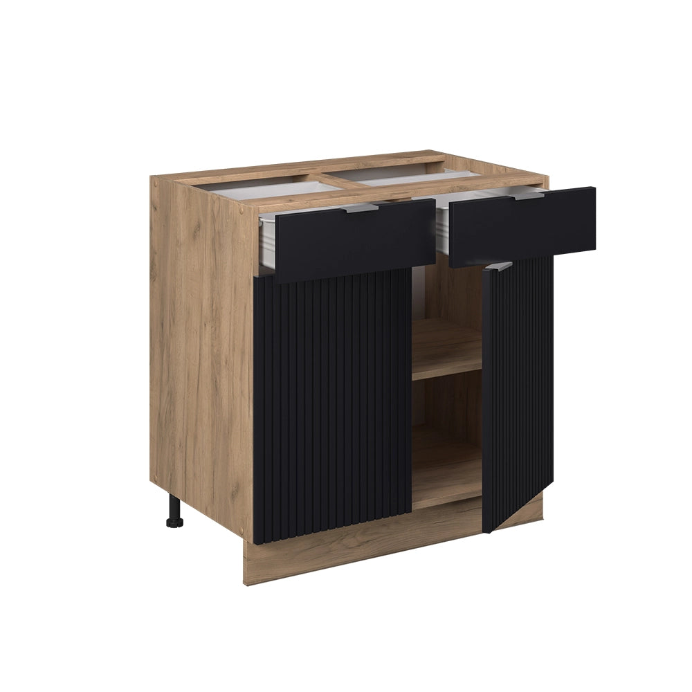 Vicco Mobiletto base per cucina Nero a righe 80 cm , PL Antracite