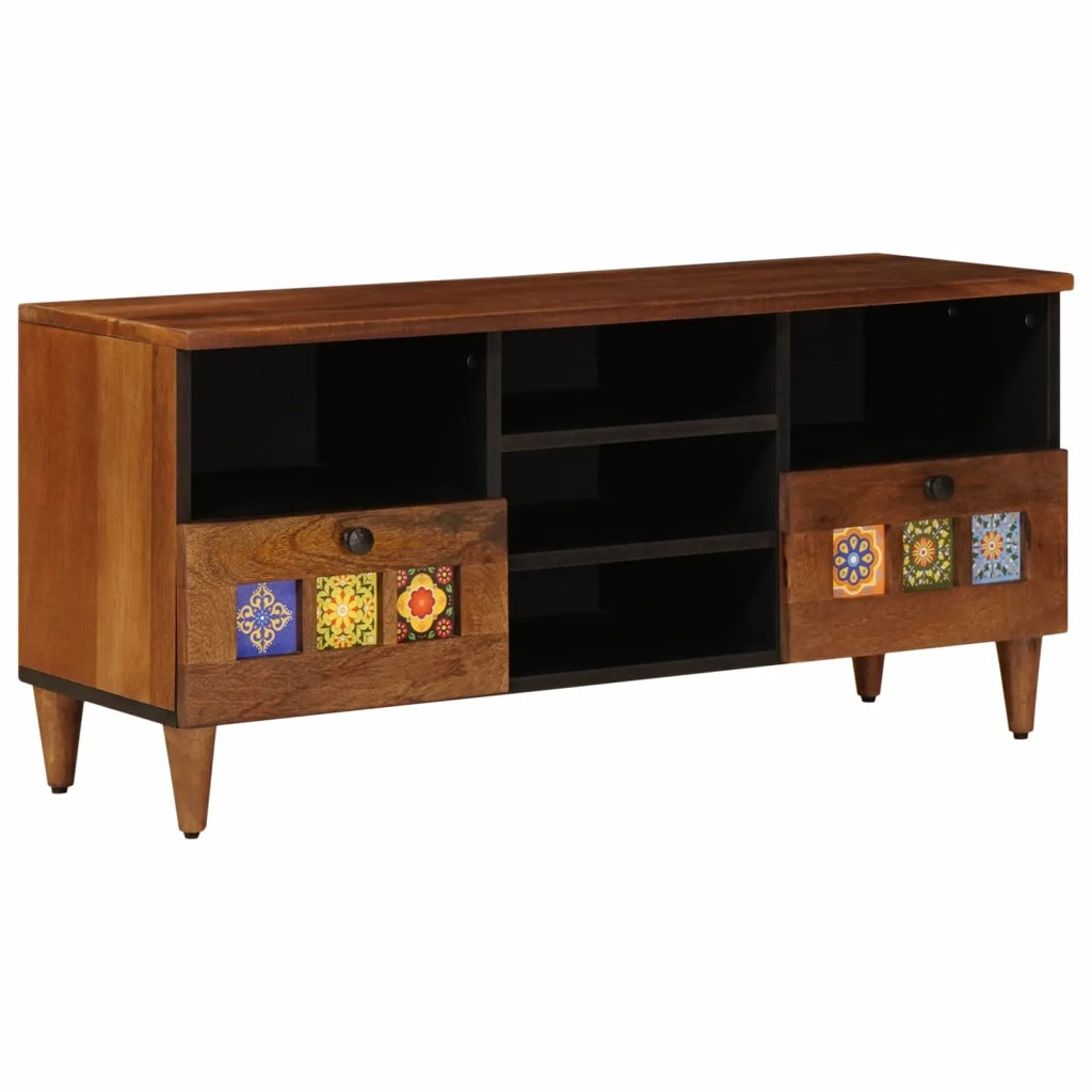 Mobile TV-Credenza per TV Noce 100 x 33 x 46 cm Legno di mango massello 376743
