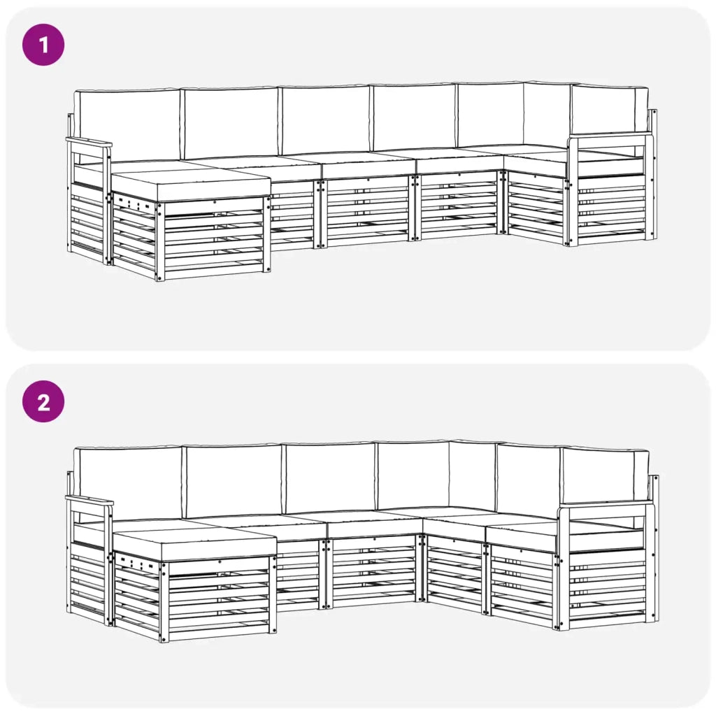Set divano sezionale con cuscino 7 pcs Naturale e Antracite 3375157