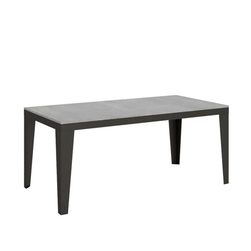 Tavolo allungabile 180/284x90 cm Flame Evolution colore cemento telaio e gambe antracite