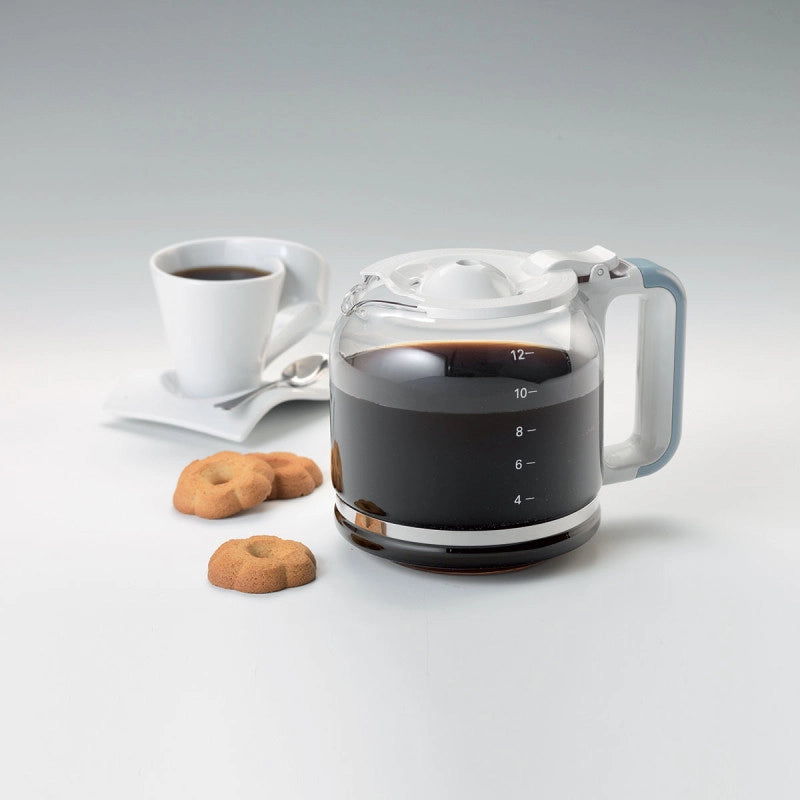 Macchina per caffè americano - 12 tazze - Caraffa in vetro - Programmazione 24h - Autospegnimento - 2000W - Celeste