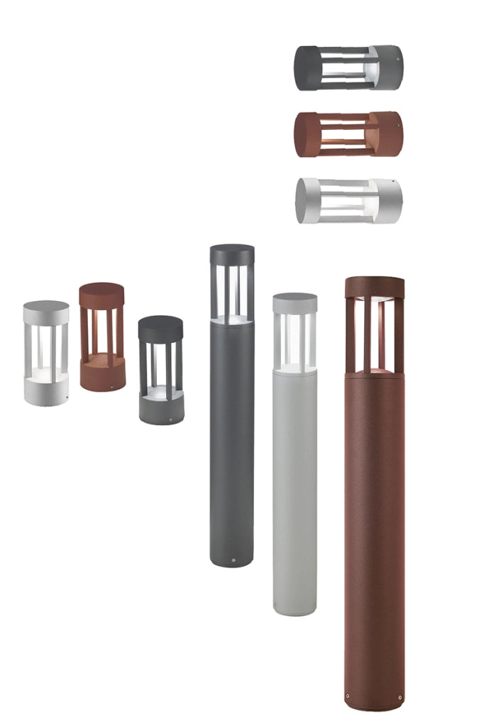 Lampada da Terra HANG Bollard Marrone LED 7W 360° IP65 3000K CRI90 - Rossini Group, Illuminazione da Giardino a Luce Diffusa