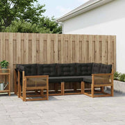 Set di divani da esterno 6 pz Naturale e Nero 3382180