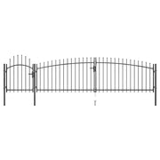 Cancello per recinzione da giardino Woerden con punta a lancia 5x1 m Nero 146322