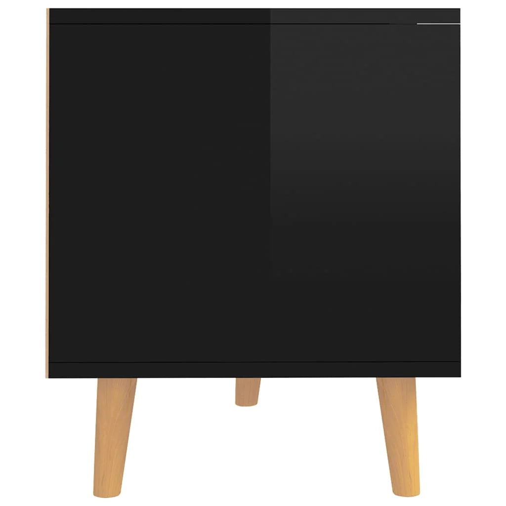 Mobile TV multimediale mensola TV credenza TV sala da pranzo soggiorno camera da letto finitura lucida 90 x 40 x 48,5 cm legno ingegnerizzato nero 02_0027091