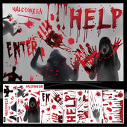 Decorazioni per finestre Halloween, decorazioni per finestre e mura, grande adesivo con impronta di sangue realistica per decorazione di finestra, muro, casa dei fantasmi, festa, esterno, decorazione di giardino