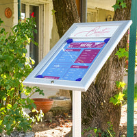Espositore a Leggio con Piantana 29x47,7x2,3 cm in Alluminio Porta Menù Silver