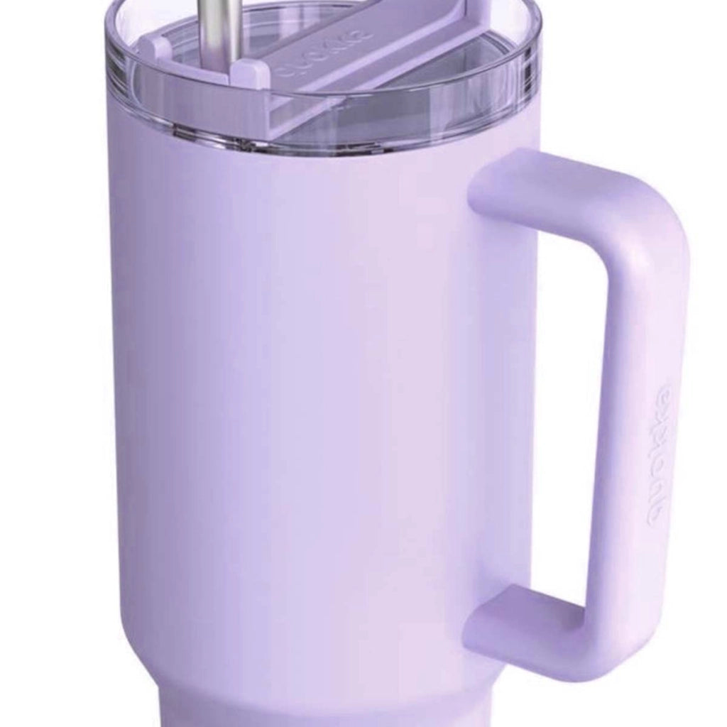 Bicchiere Termico 950 ml con Cannuccia e Manico Ergonomico Viola Quokka