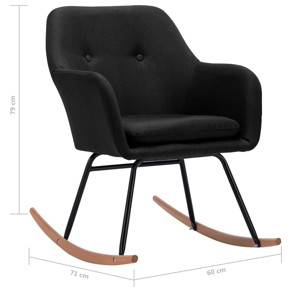 Sedia a Dondolo Nera in Tessuto 289533