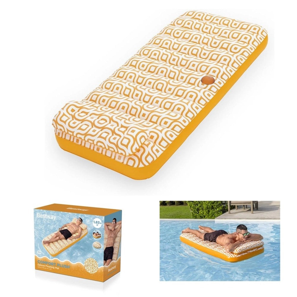 Trade Shop - Materasso Gonfiabile Con Superficie In Velluto Portabicchieri Per Piscina Spiaggia 43836 -