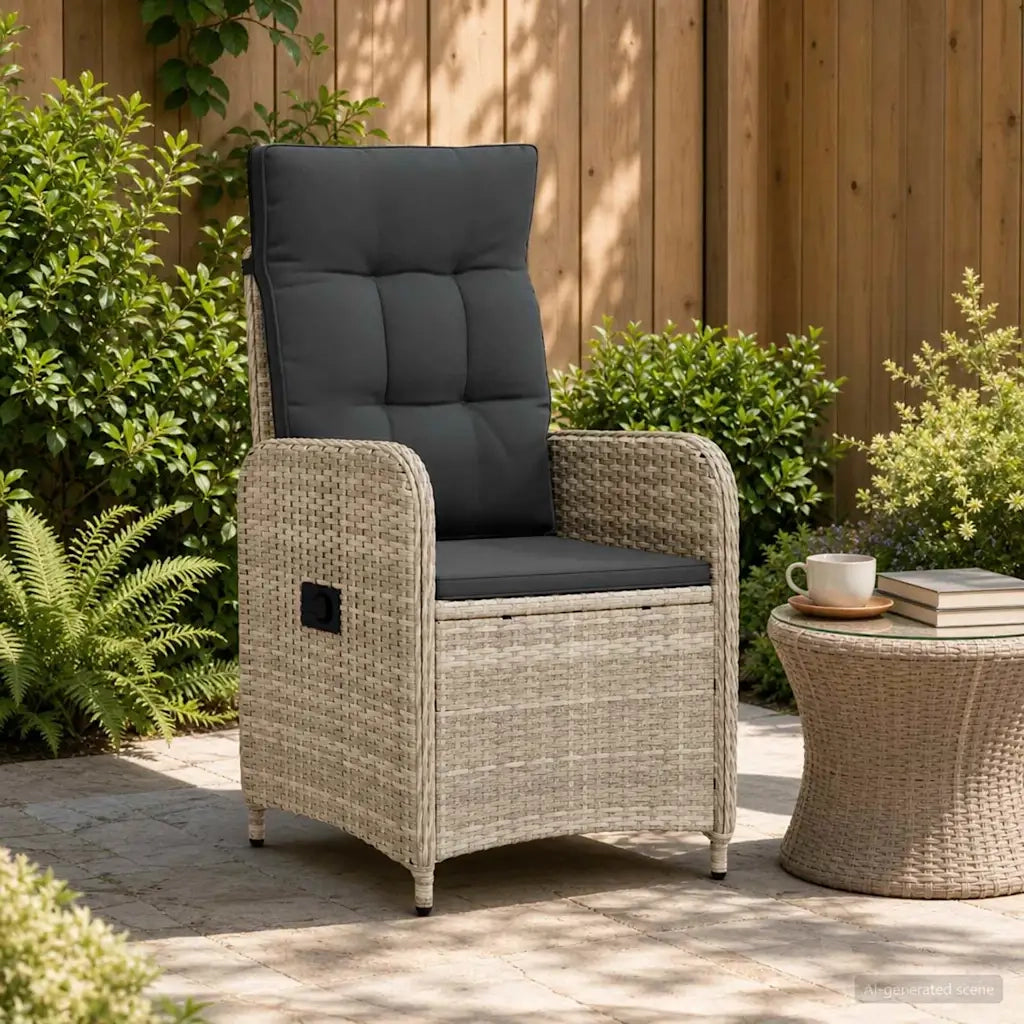 Sedia da giardino reclinabile Grigio chiaro e grigio scuro 42027156