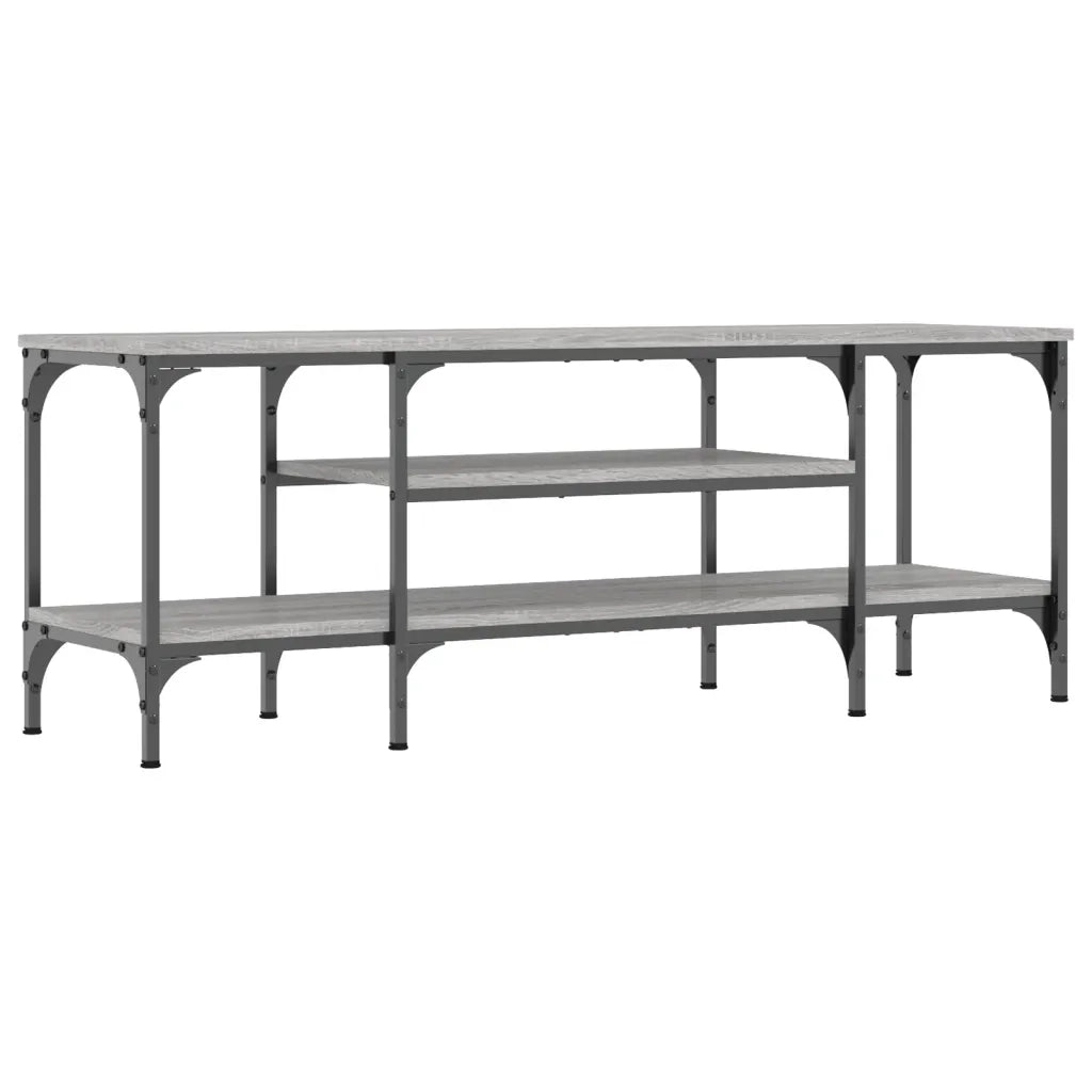 Mobile TV Grigio Sonoma 121x35x45 cm Legno Multistrato e Ferro 831806