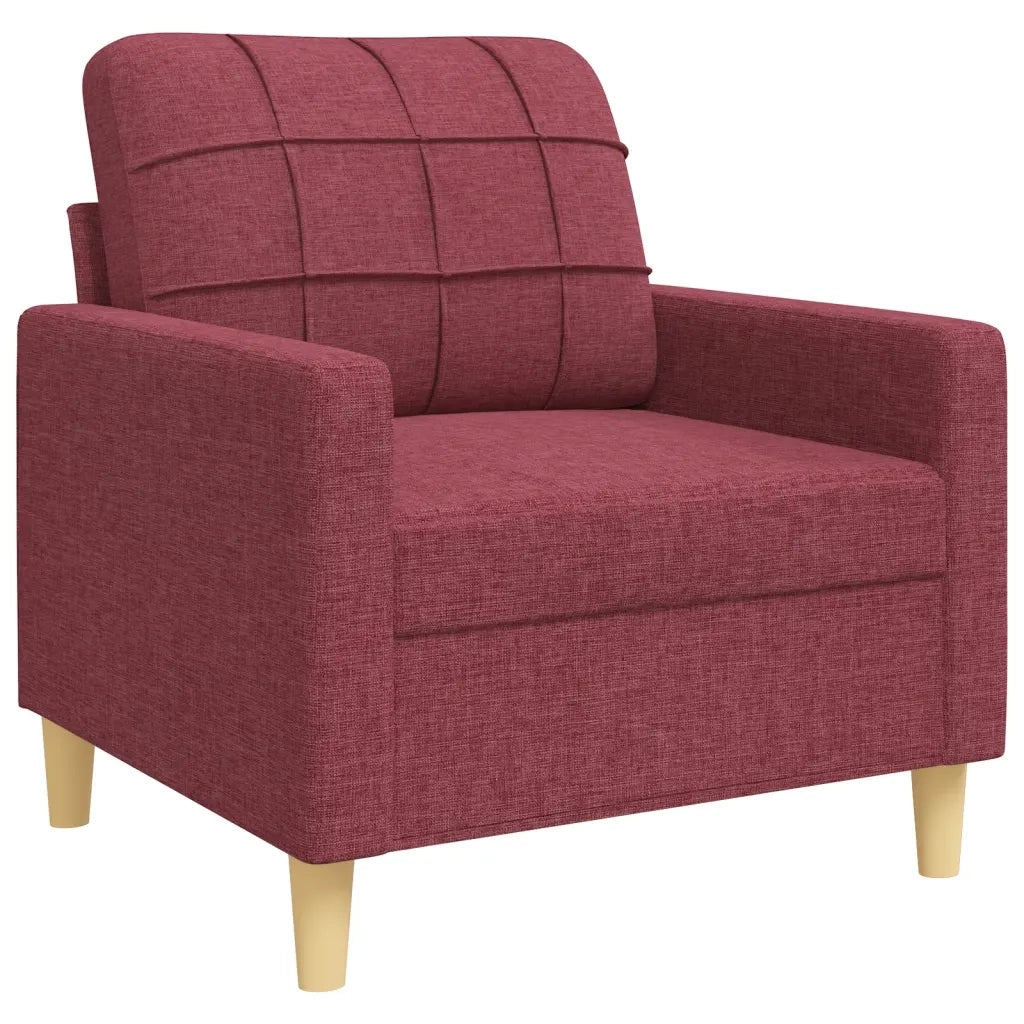 Set di Divani 4 pz con Poggiapiedi Rosso Vino in Tessuto 3278301