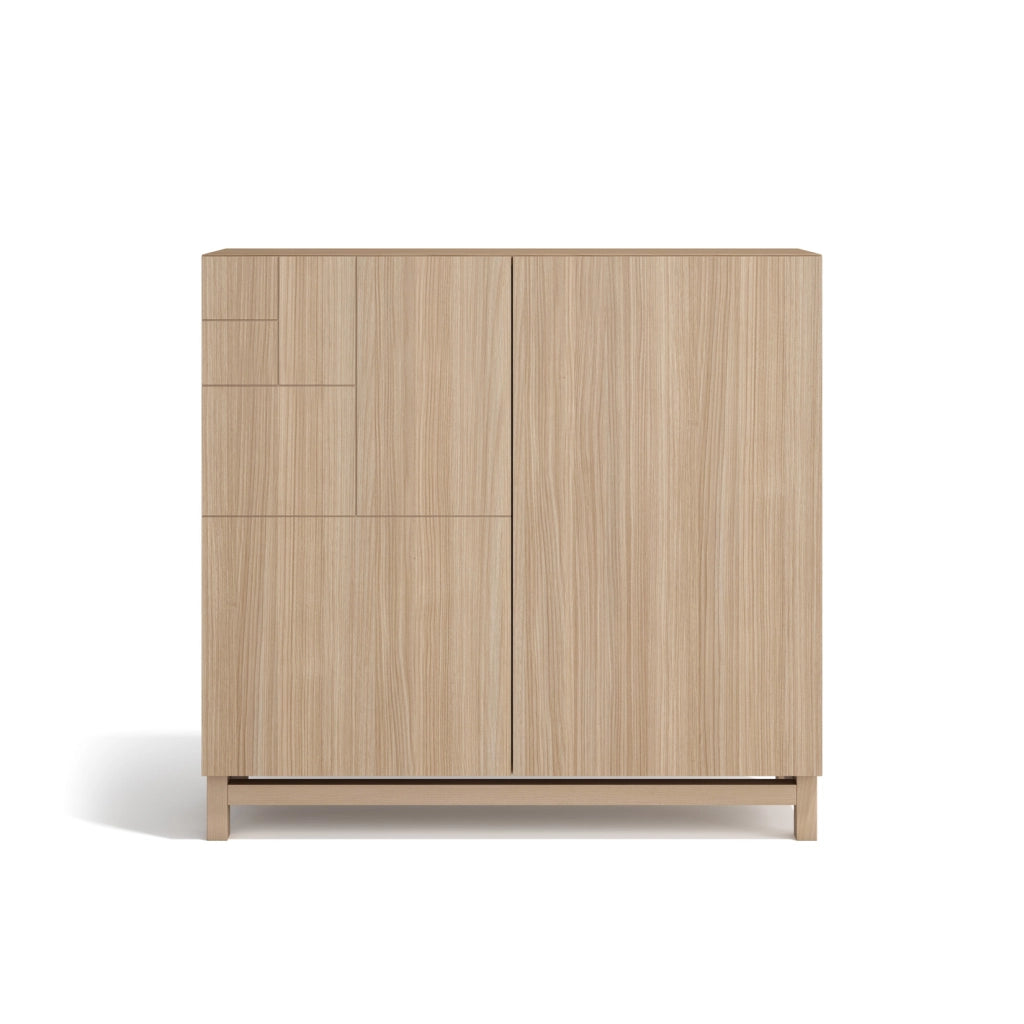 Scarpiera Herdasa effetto noce chiaro gambe noce chiaro 90x90x27