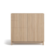 Scarpiera Herdasa effetto noce chiaro gambe noce chiaro 90x90x27