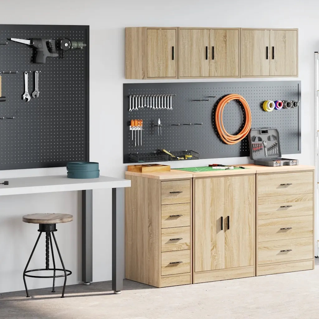 Armadi da Garage 2 pz Rovere Sonoma in Legno Multistrato 3328316