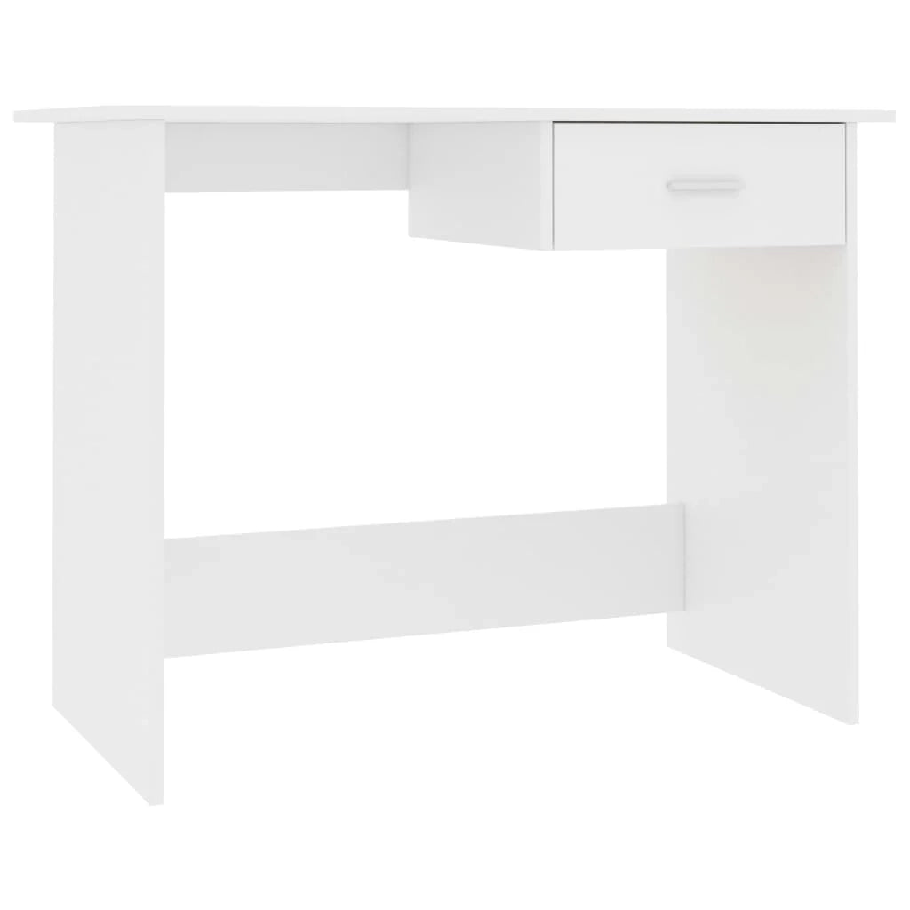 Scrivania tavolo postazione di lavoro mobile per computer studio 100 x 50 x 76 cm legno ingegnerizzato bianco 02_0023495