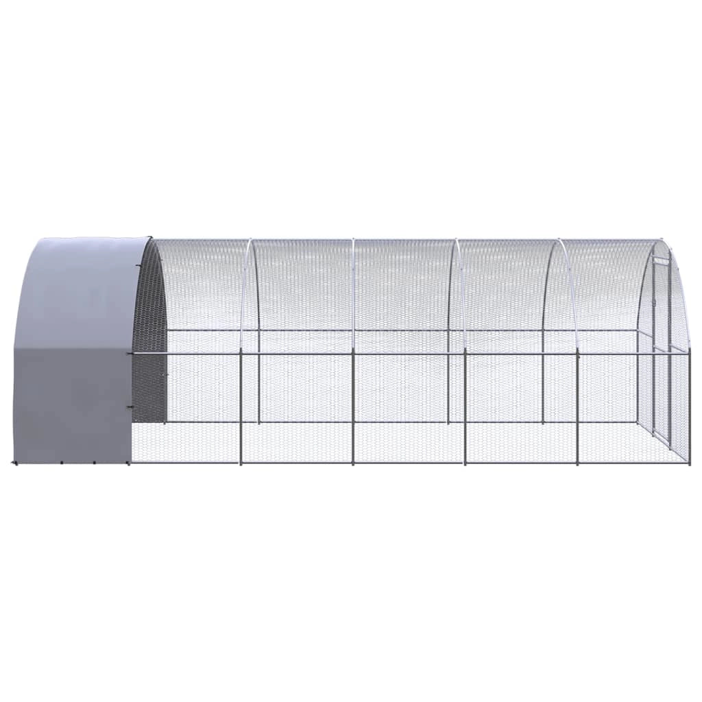 Pollaio/recinto/gabbia per polli da esterno 3 x 6 x 2 m acciaio zincato argento 02_0044013
