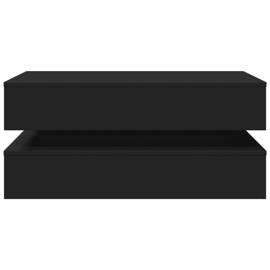 Tavolino da Soggiorno con Luci LED Nero 90x50x40 cm 839862