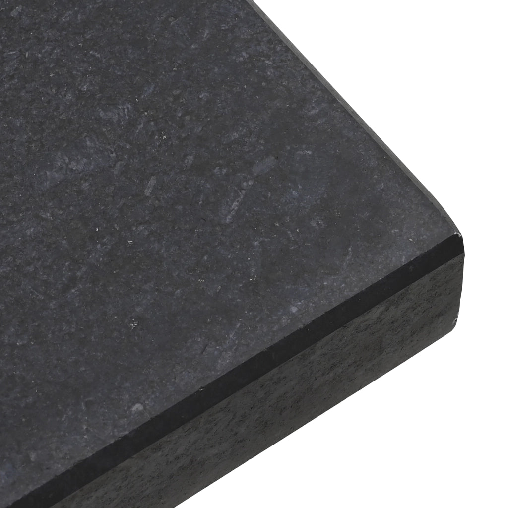 Base per ombrellone con ruote per pali Ã˜38/48mm in granito nero 30 kg quadrata