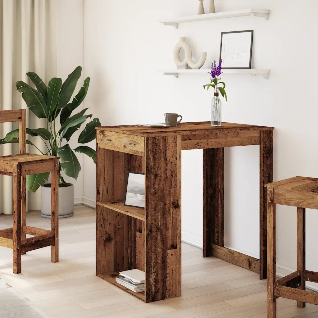 Tavolo da Bar Legno Antico 102x70x103,5 cm in in Truciolato 3309328