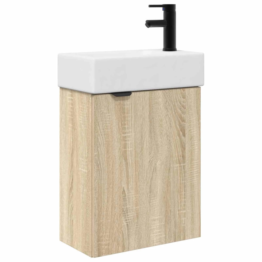 Mobile bagno con rubinetto Rovere Sonoma 45,5 x 22,5 x 84 cm 889435