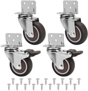 Set di ruote per mobili 50 mm da 4 pezzi, ruote pesanti per mobili con freni e senza, carico massimo 115 kg, ideale per lettini e vasi di fiori