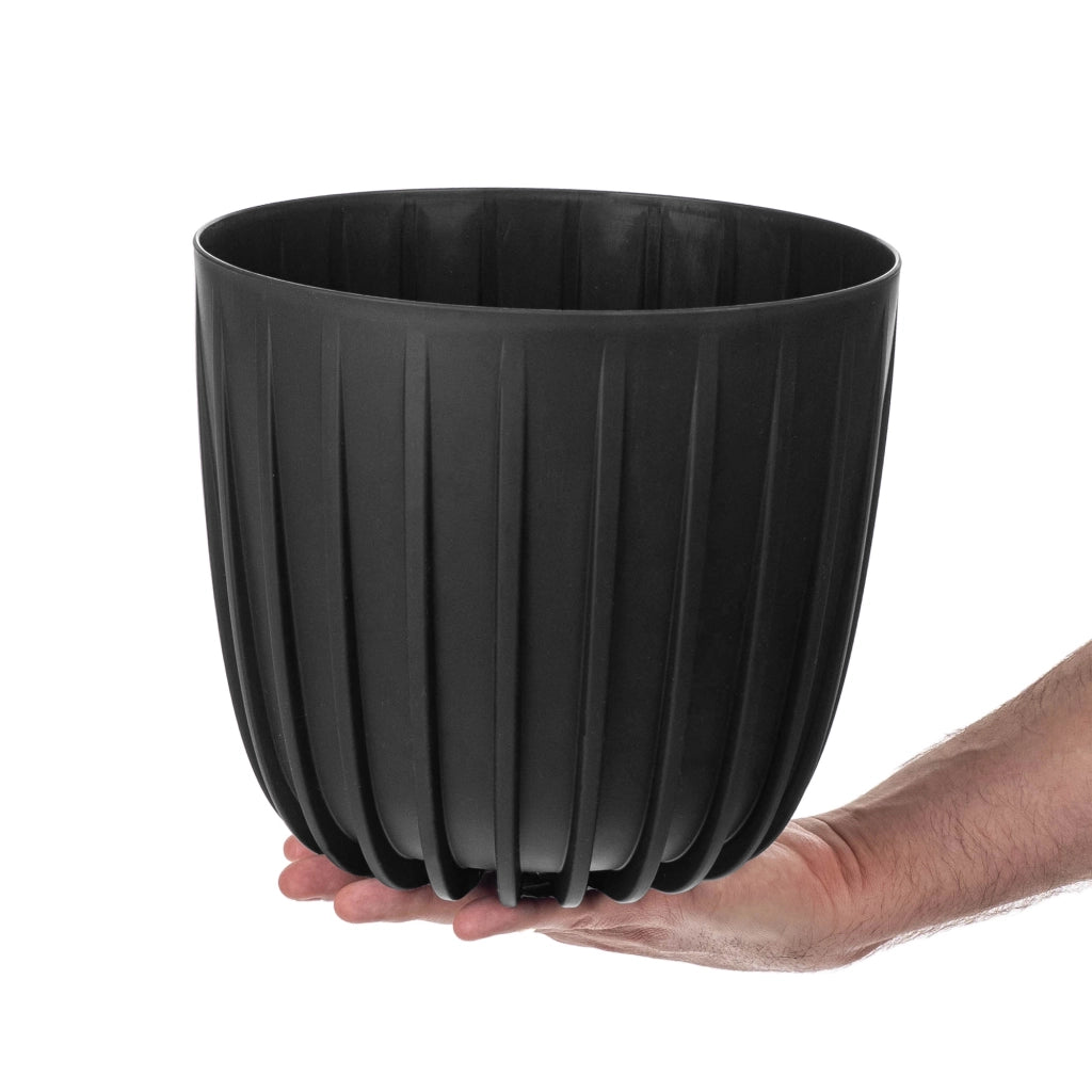 Vaso da fiori KADAX, Vaso da fiori, Rotondo, 20 cm, Plastica, Nero