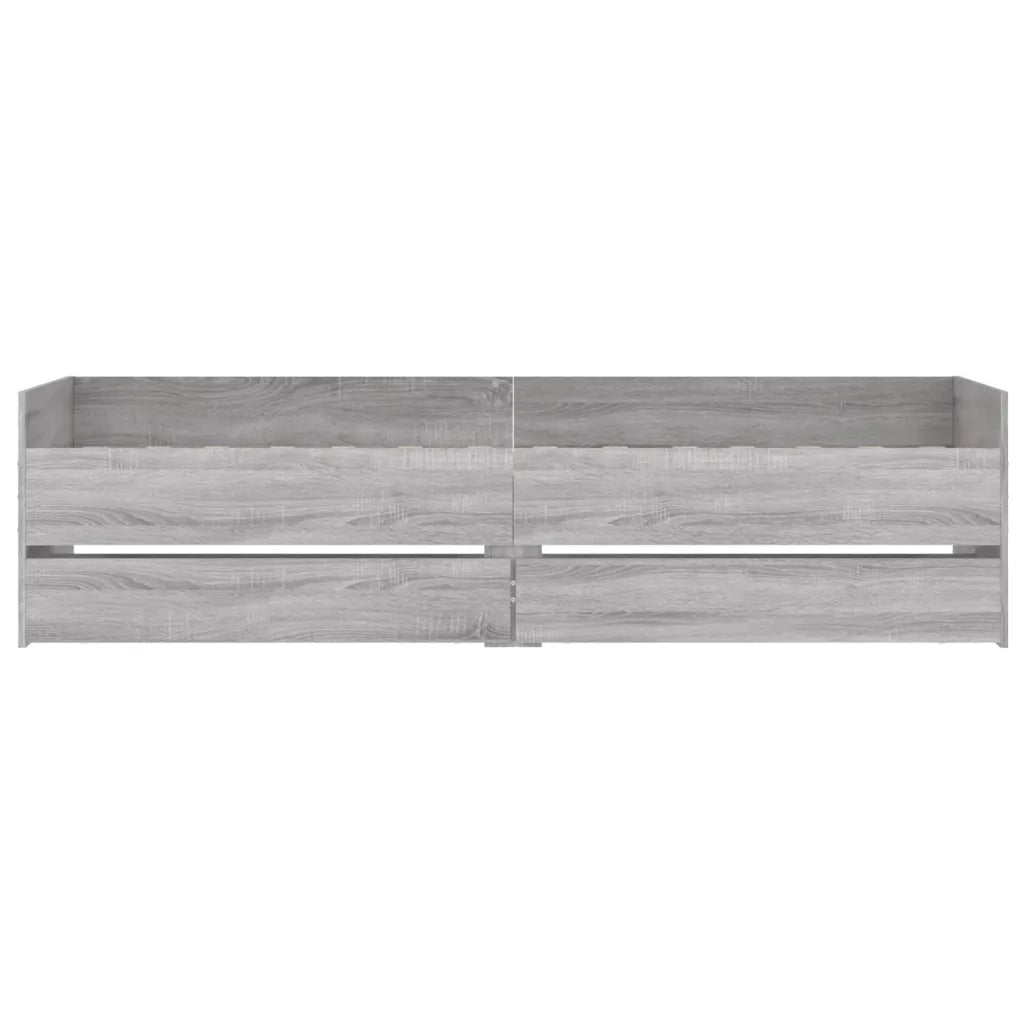 Letto singolo | Letto per adulti | Giroletto con Cassetti Grigio Sonoma 100x200 cm