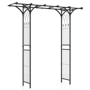 Gazebo da giardino in metallo decorativo con tralicci per piante rampicanti, Arco da giardino 200x52x206cm-Decorazioni da giardino