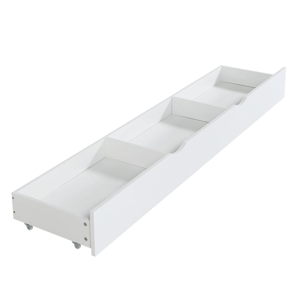 Letto a castello 90x200 cm bianco in pino e MDF con scivolo e scale
