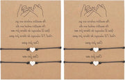Bracciali per amici a cuore intrecciato - 4 pezzi, bracciali di corda fatti a mano - cuore piccolo, bracciale di fortuna per compleanni e San Valentino