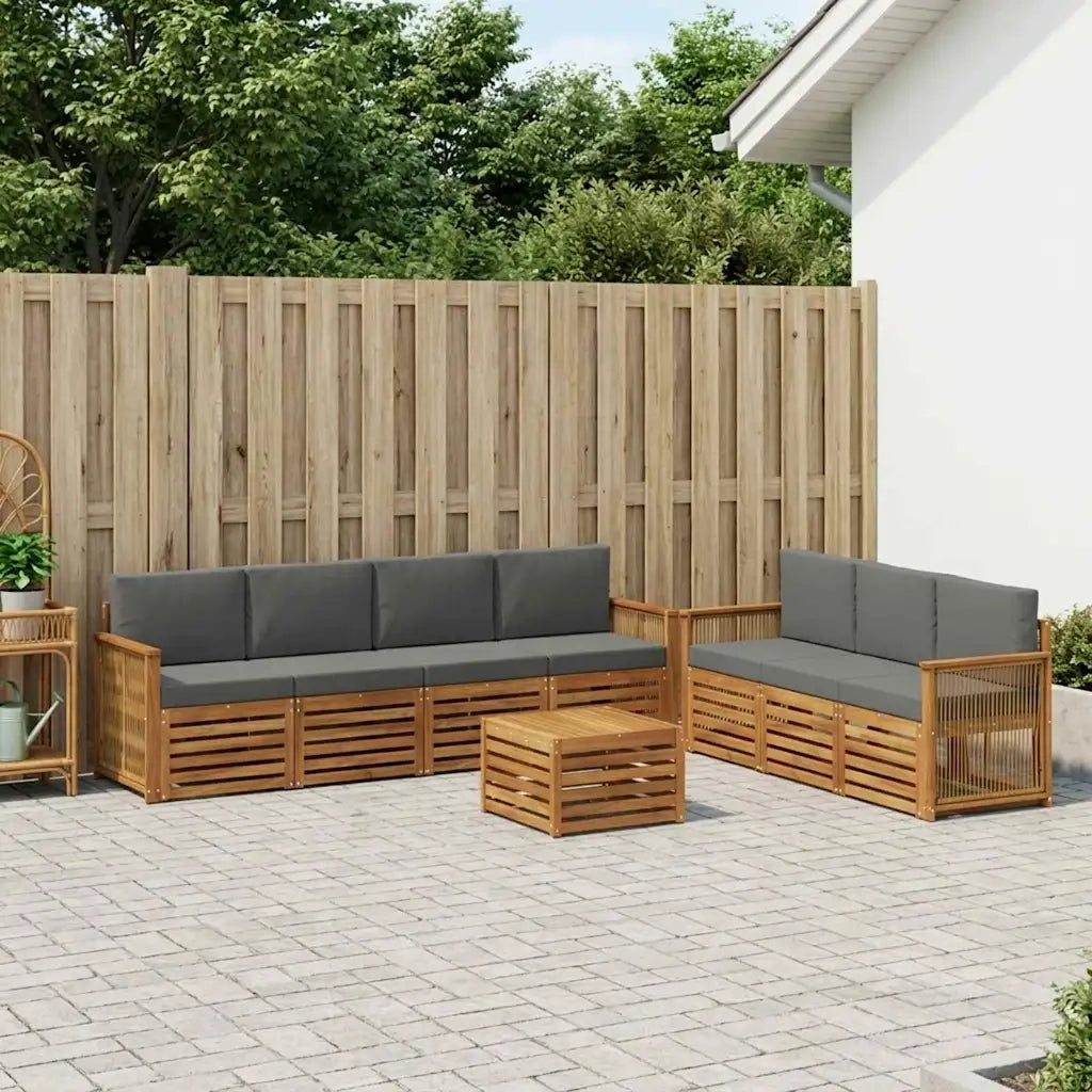 Set divani con cuscino 8 pcs Legno di Acacia Massello 3384118