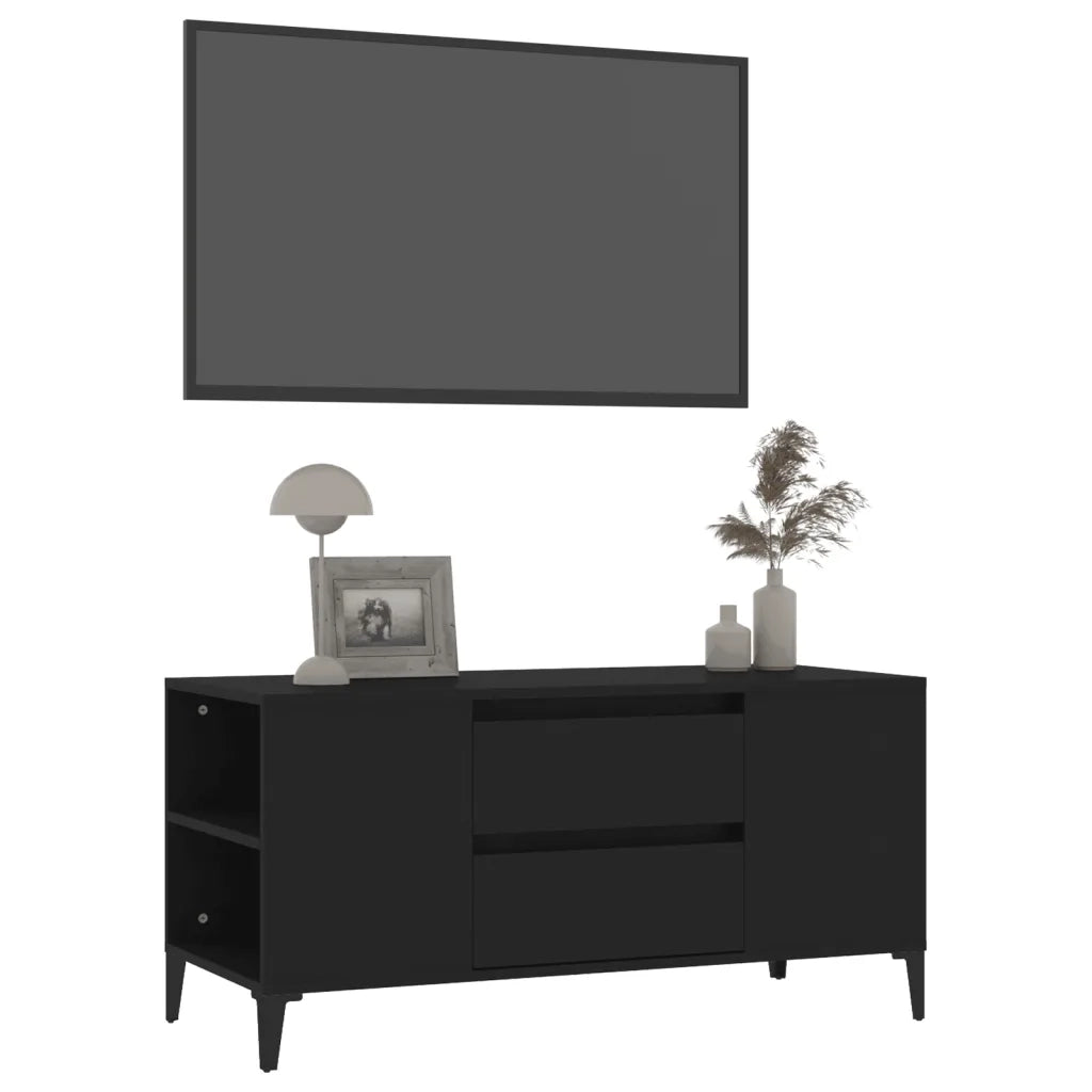 Mobile Porta TV Nero 102x44,5x50 cm in Legno Multistrato cod mxl 26780