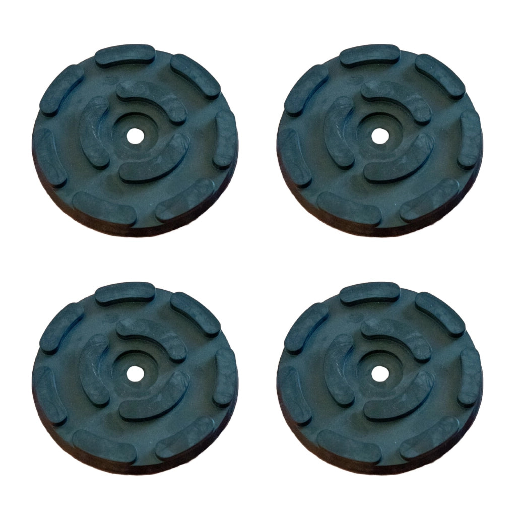 4 Pezzi Tamponi a Cuffia in Gomma Tondo 143x24mm con Foro e Lunetta