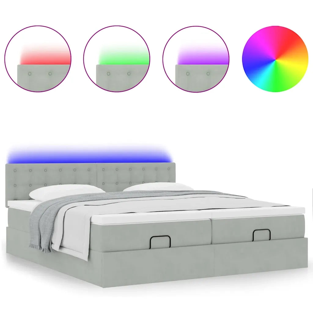 Struttura Letto Pouf con Materassi 180x200 cm Velluto 3312959
