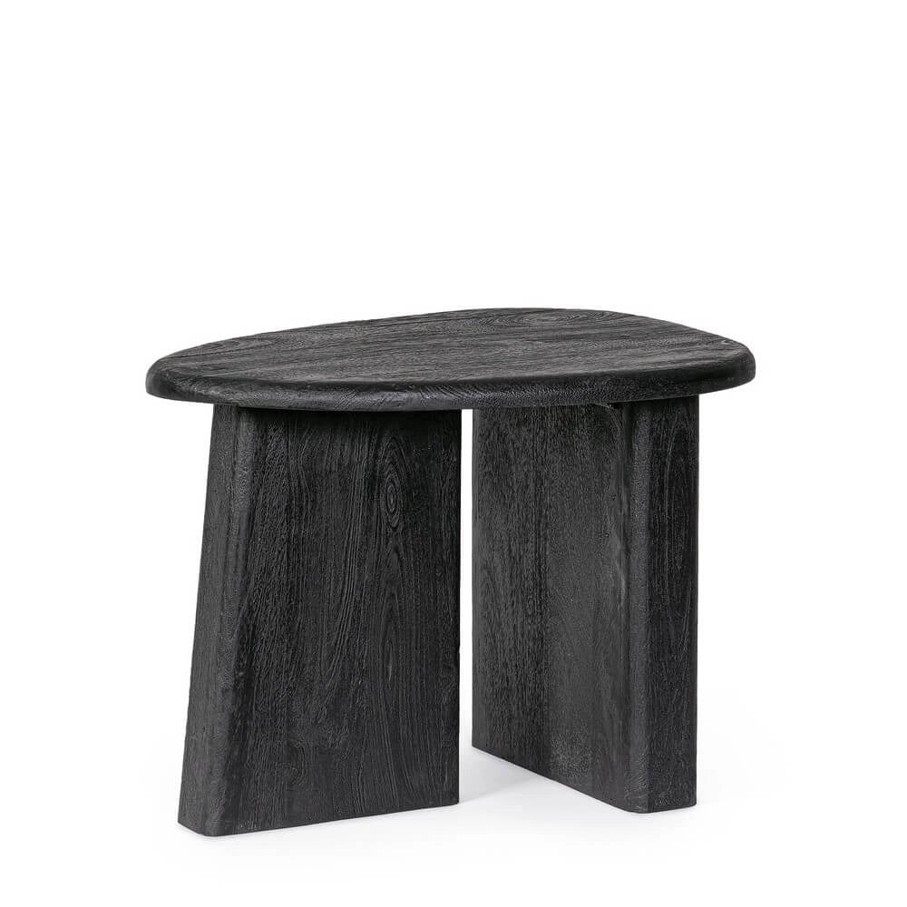 Tavolino in Legno di Mango Piano Ovale Finitura Naturale - ENIGMA