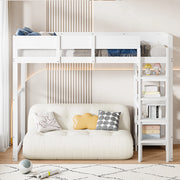 Letto singolo 90x200 cm - Xylo - Cornice in pino massiccio, bianco