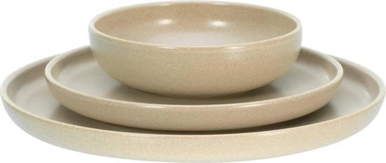 Set da tavola 12 pezzi - Disegno Sabbia - Ceramica adatta a ogni occasione