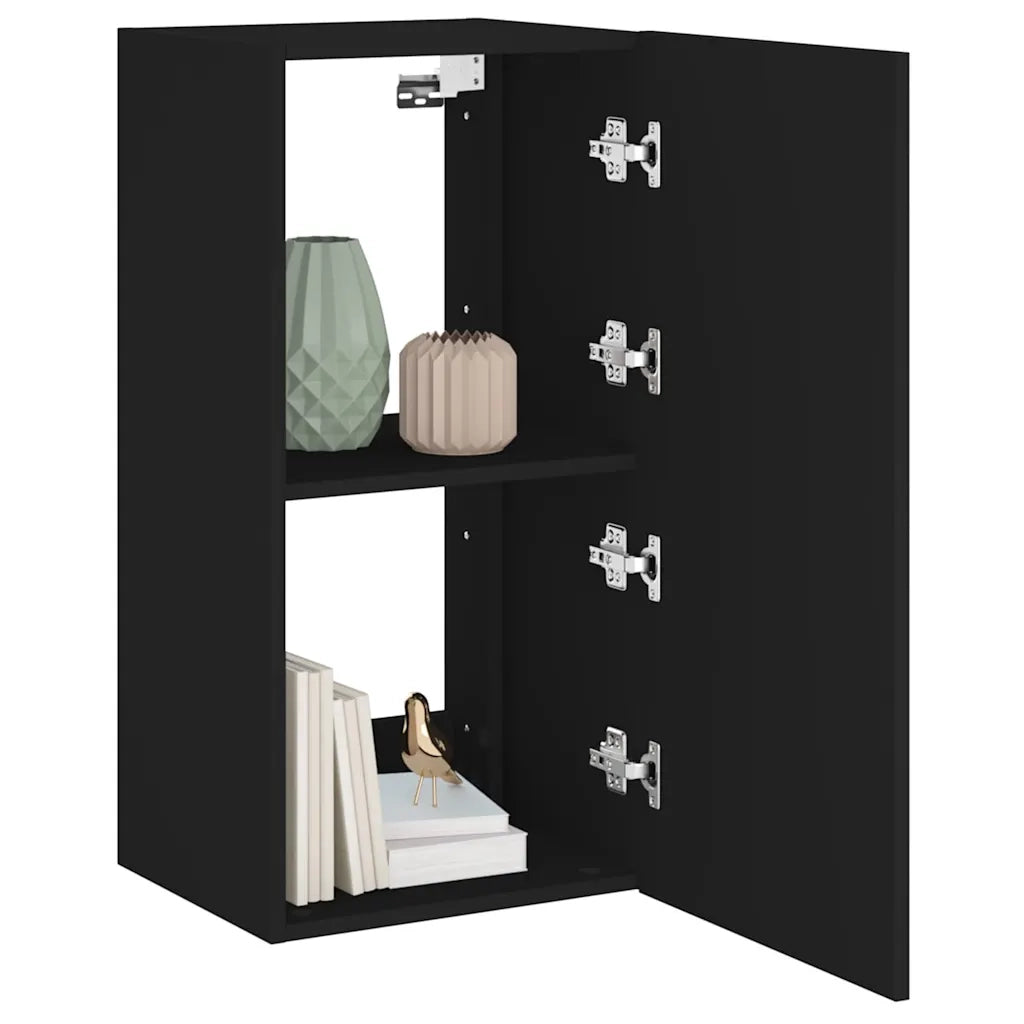 Mobile TV a Parete con Luci LED Nero 40,5x35x80 cm 837261