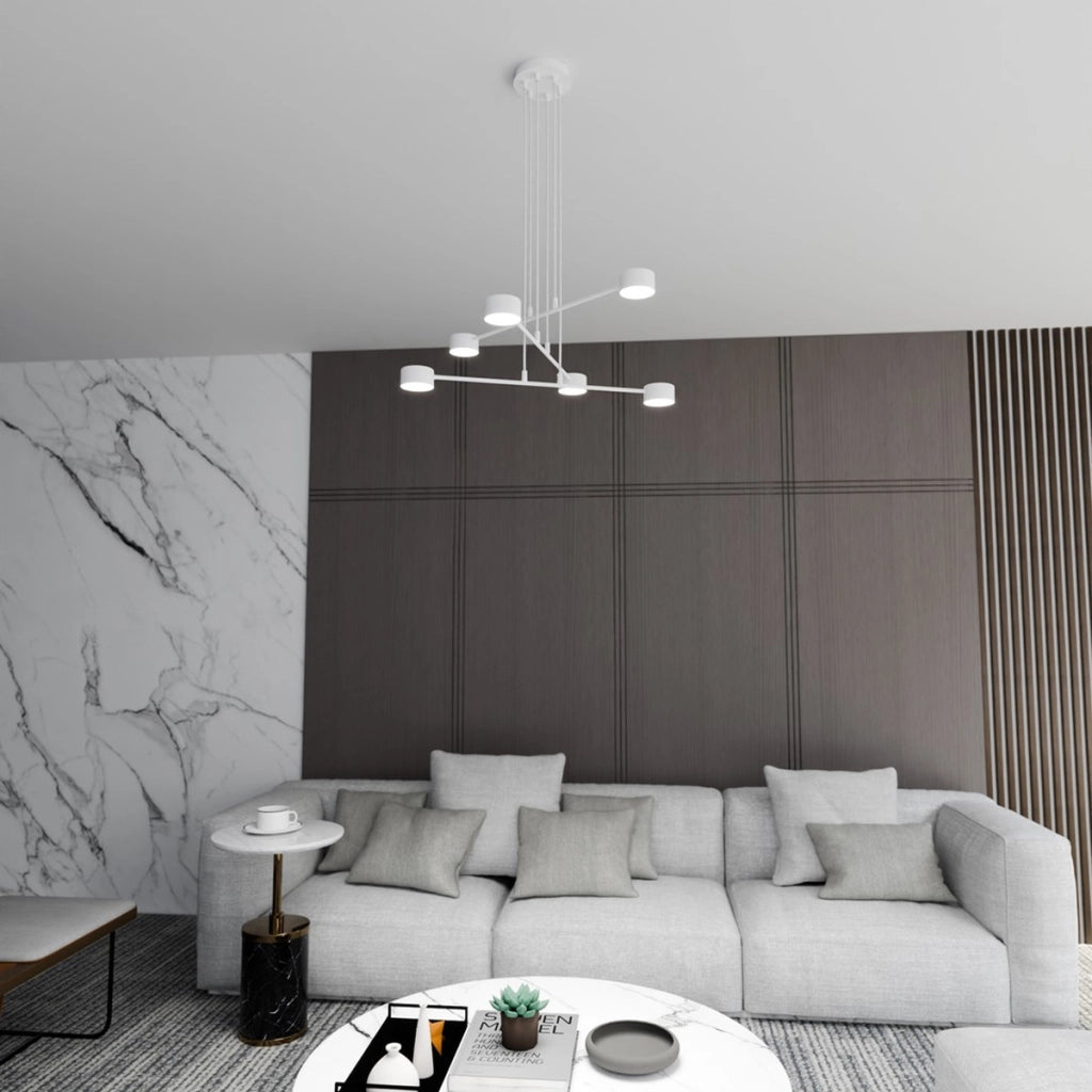 Lampada a sospensione Modus in acciaio bianco opaco