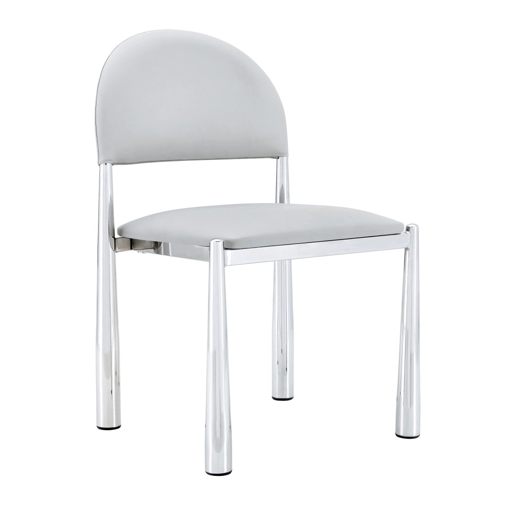 SEDIA da pranzo Set da 2 pezzi 80 cm in PU grigio chiaro con gambe in metallo