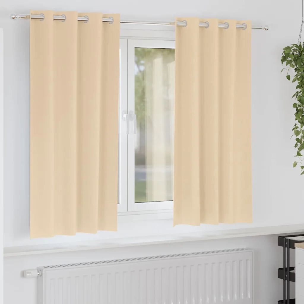 Tende Blackout con Anelli 2 pz Crema 175 x 140 cm Poliestere 4107374
