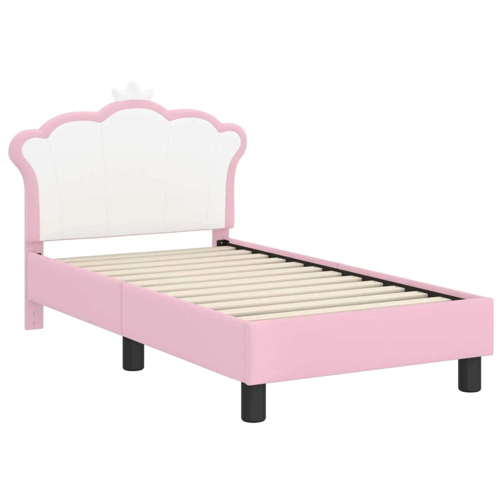 Struttura letto per bambini con testata Rosa 70 x 140 cm PU