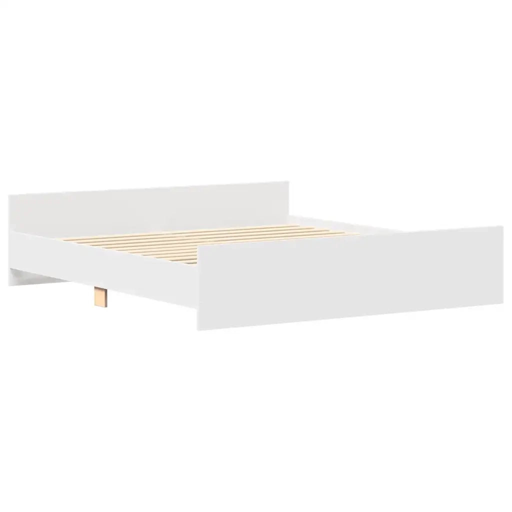 Giroletto con Testiera e Pediera-Struttura Letto Bianco 160x200 cm