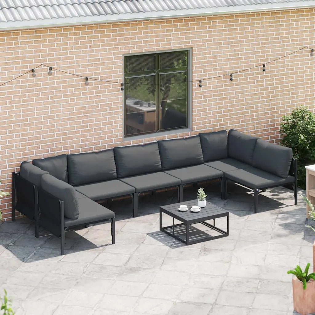 vidaXL Set Divano da Giardino 7 pcs Antracite Acciaio